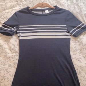 Dark blue body con short dress